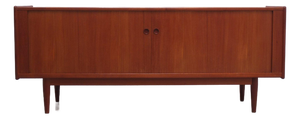 Danish Teak Sideboard with Tambour Doors by Arne Vodder, 1960s