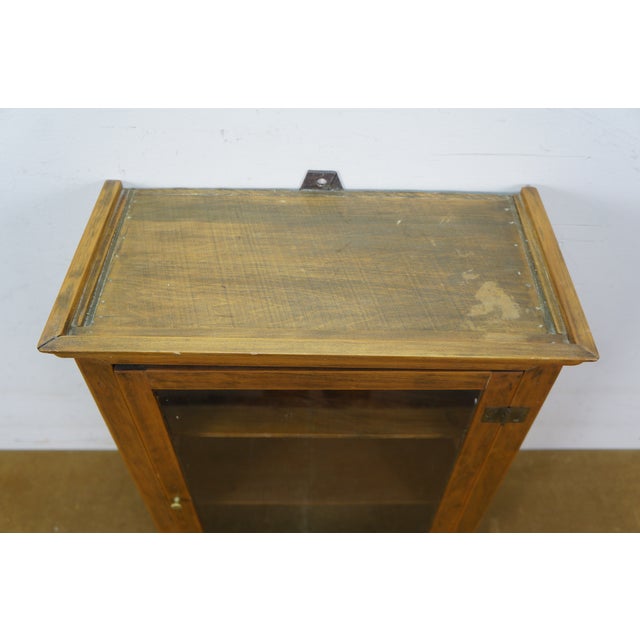 Antique Victorian Oak Apothecary Medicine Curio Display Cabinet Cupboard 23" For Sale - Image 12 of 18