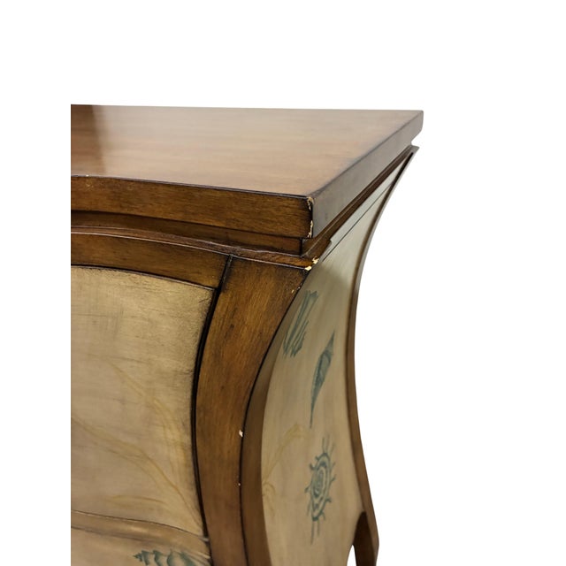 Vintage Coastal Seashell Motif Bombé Two-Drawer Accent Chest For Sale - Image 10 of 12