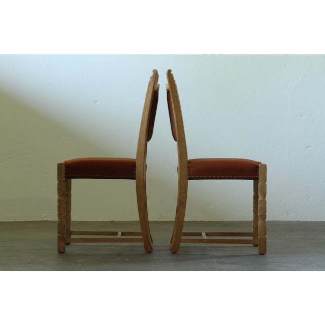 Vintage Scandinavian Oak Dining Chairs with Upholstery, 1970s, Set of 4 For Sale - Image 9 of 18
