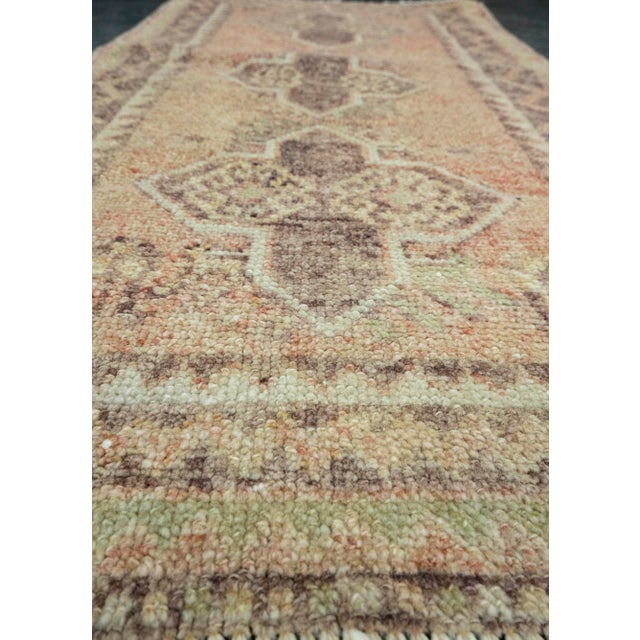 Early 21st Century Turkish Mini Rug Oriental Hand Knotted Vintage Rug 1'10" x 3'6" #11654 For Sale - Image 5 of 8