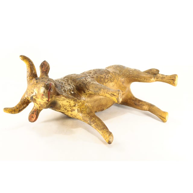 Early 20th C. Earthenware Pottery Bull Figurine Coin Bank, Mexico For Sale - Image 16 of 18