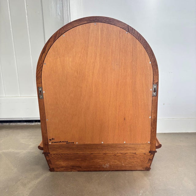 Brown Vintage Dutch Wooden Mirror with Storage Unit, 1986 For Sale - Image 8 of 9