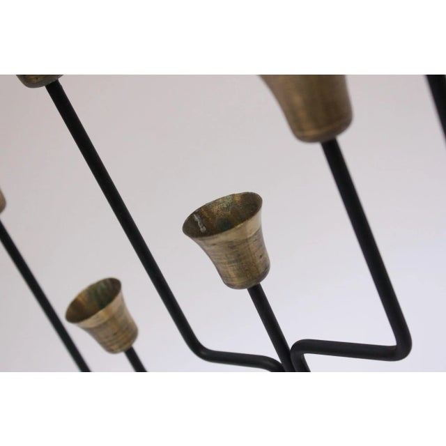 Metal Danish Modern Seven-Arm Brass Candelabrum by Svend Aage Holm Sørensen For Sale - Image 7 of 13