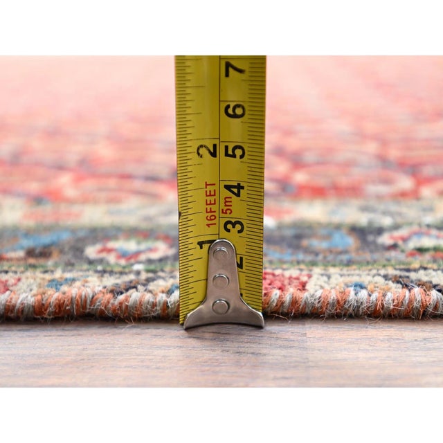 Textile 1960 Red Vintage Persian Senneh Soft Wool Distressed Look Hand Knotted Runner Rug For Sale - Image 7 of 7