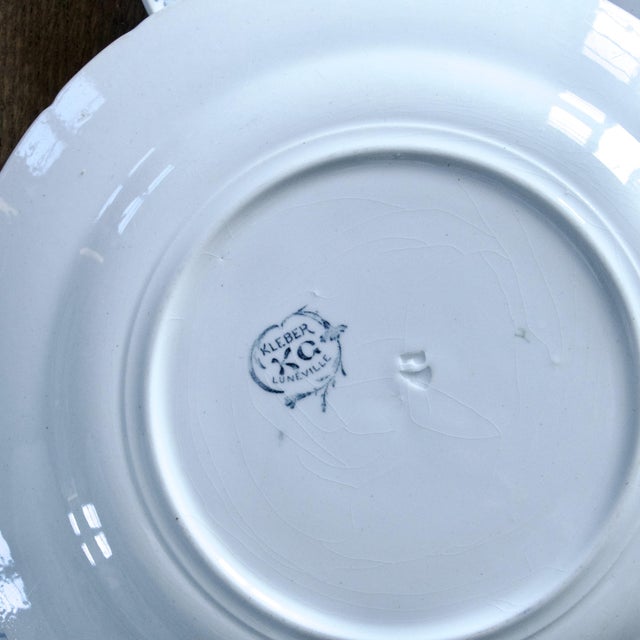 Antique French Plates from KG Luneville Kleber, 1879, Set of 6 For Sale - Image 6 of 7