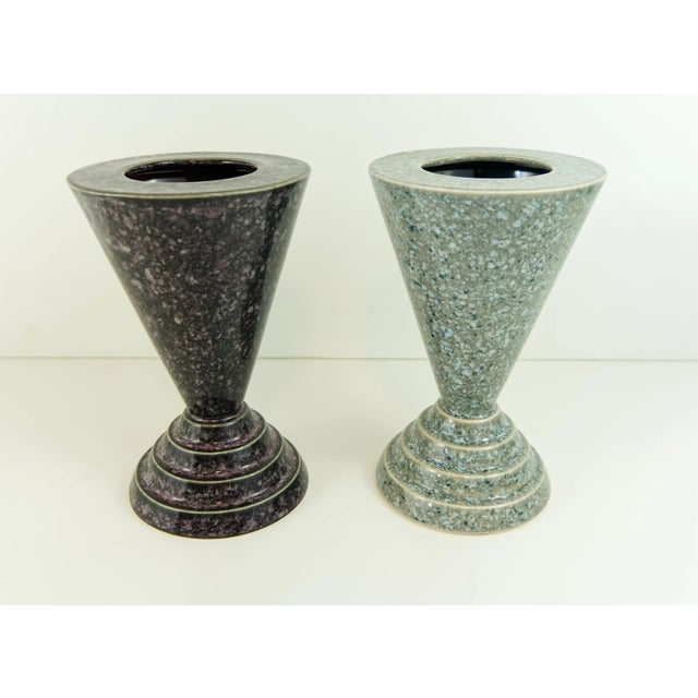 1980s Postmodern Purple Ceramic Vase Signed Larson For Sale In Louisville - Image 6 of 7