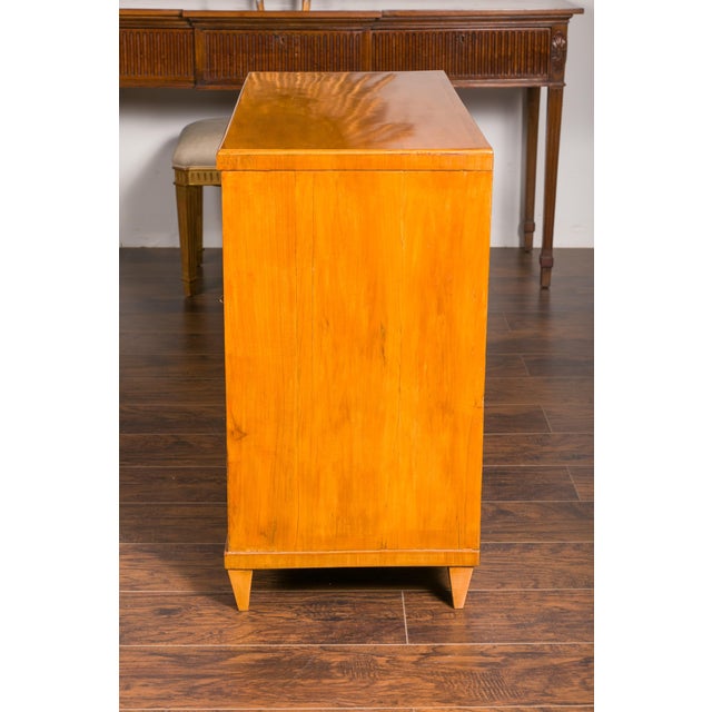 Austrian Biedermeier Period Walnut Buffet with Geometric Pyramidal Marquetry For Sale - Image 9 of 12