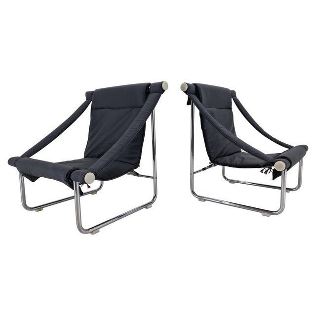 Set of Mid-Century Chrome and Leather Armchairs, 1970s For Sale - Image 17 of 17