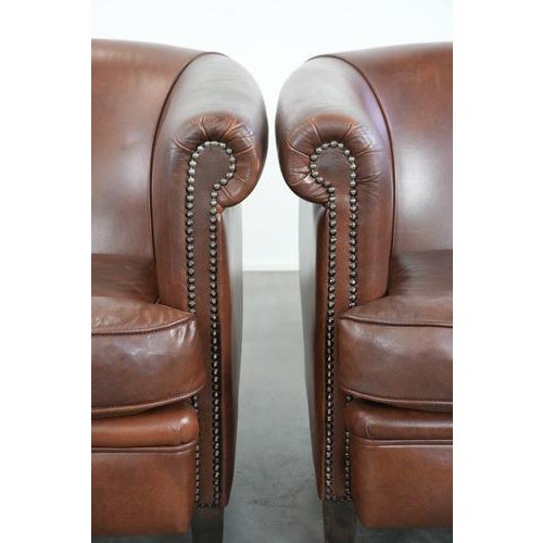 Club Chairs in Cowhide Leather, Set of 4 For Sale - Image 11 of 15