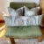 Raw Silk Ikat Long Lumbar Decorative Pillow in Green, Tan For Sale - Image 4 of 7