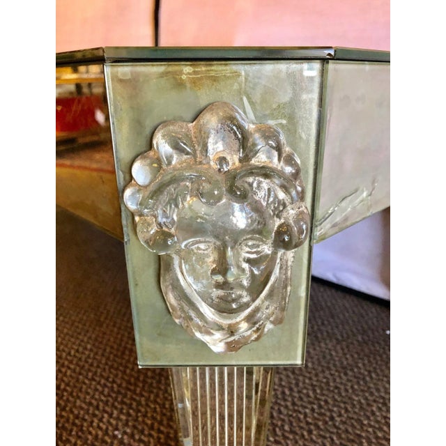Mid Century Versace Style Mirrored and Etched Low or Coffee Table For Sale In New York - Image 6 of 13