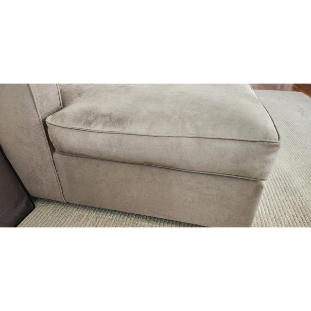 2000 - 2009 Room & Board York Full Sleeper Sofa & Left‑Arm Chaise in Desmond Ale Ultrasuede For Sale - Image 5 of 7