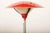 Gray Painted Tubular Steel Floor Lamp with Black Metal Base, Red Painted Metal Shade and Frosted Glass Diffuser For Sale - Image 6 of 10