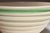 Cream Vintage Stoneware Beehive Cream and Green Striped Yellow Ware Mixing / Salad Bowl For Sale - Image 8 of 15