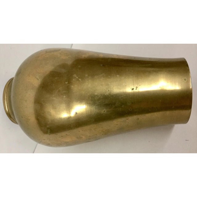 Vintage Korean Solid Brass Zen Vase For Sale - Image 11 of 13