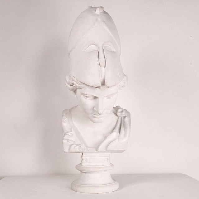 A monumental plaster bust of Athena made by Caproni, U.S.A. circa 1960. This sculpture modeled after 4th century BC Greek...