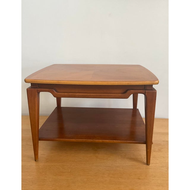 Vintage Lane Mid-Century Modern Walnut Inlay End Table For Sale - Image 10 of 12