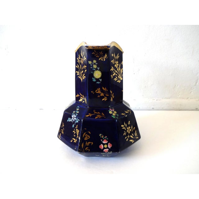 Early 19th Century Antique Mason's Staffordshire Ironstone Mazarine Cobalt Blue Pitcher W/ Enamel & Gilt Floral Sprigs Serpent "Hydra" Handle 1813-1820 For Sale - Image 5 of 13