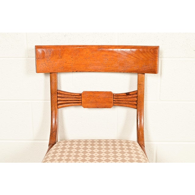 Baker Furniture English Regency Carved Maple Side Chairs or Dining Chairs, Pair For Sale In South Bend - Image 6 of 15