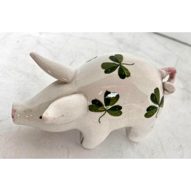 Mid 20th Century Plichta Clover Design Hand Painted Ceramic Pigs - Set of 2 For Sale - Image 10 of 14