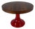 Italian Art Deco Round Table in Ziricote Wood with Red Lacquered Base, 1950s For Sale