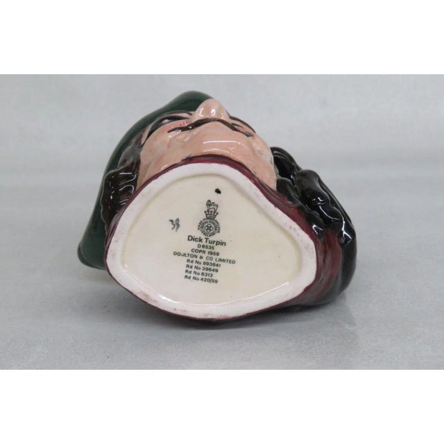 Royal Doulton Royal Doulton Dick Turpin D6535 English Ceramic Small Character Mug Jug For Sale - Image 4 of 11