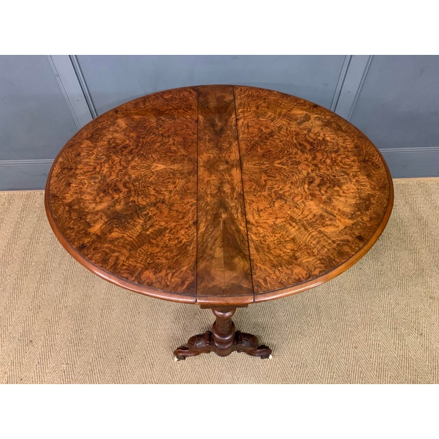 Large Victorian Burr Walnut Sutherland Table, 1870 For Sale - Image 6 of 10