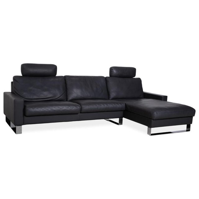 CL 820 Corner Sofa in Anthracite Leather with Chrome Sled Feet from Erpo For Sale - Image 16 of 16