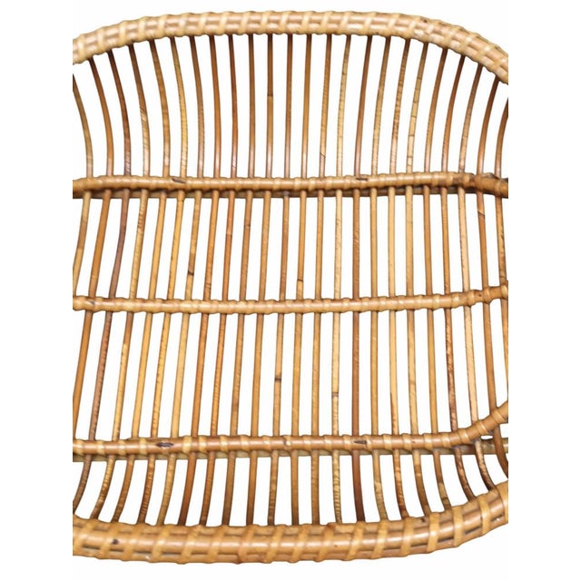 Brown Rattan Basket Magazine Rack, Italy, 1960s For Sale - Image 8 of 9
