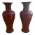 Large Vintage Oxblood Glazed Porcelain Ornamental Standing Tall Vase. Set of 2 For Sale
