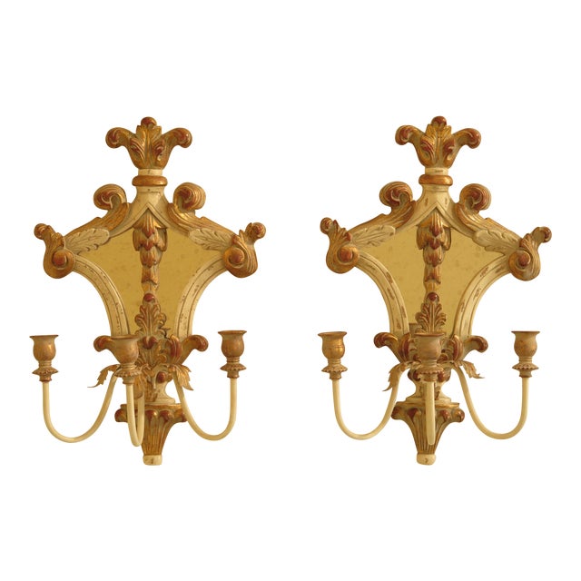 Ethan Allen Mirrored Wall Sconces a Pair Chairish