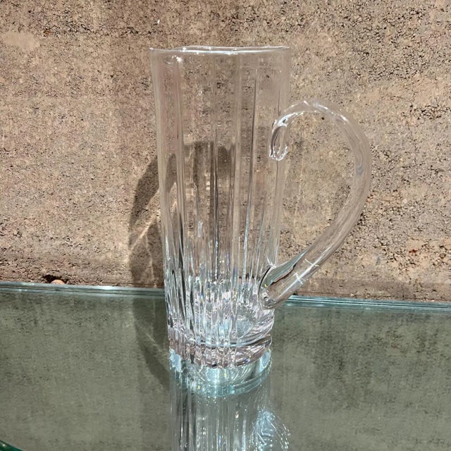 Mid-Century Modern Mid Century Sculptural Modern Cut Glass Crystal Pitcher Arctic Lights Mikasa For Sale - Image 3 of 13