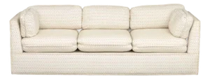 Modern Geometric Linen Upholstered 3-Seat Sofa