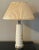 Vintage Ceramic Table Lamp Ivory Gold Leaf, French Design, Original Shade With Bakelite Plug For Sale - Image 6 of 13