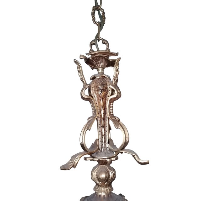 Louis XVI Style Bronze 12-Light Chandelier For Sale - Image 4 of 9