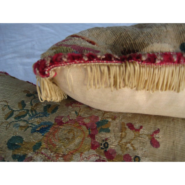 French Aubusson Pillows 18 Century a Pair For Sale - Image 9 of 11