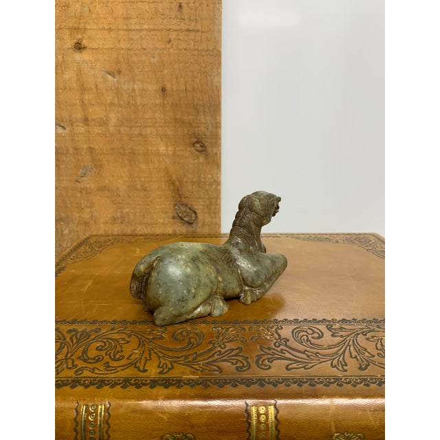 Figurative 19th Century Chinese Recumbent Soapstone Horse Carving Figurine For Sale - Image 3 of 5