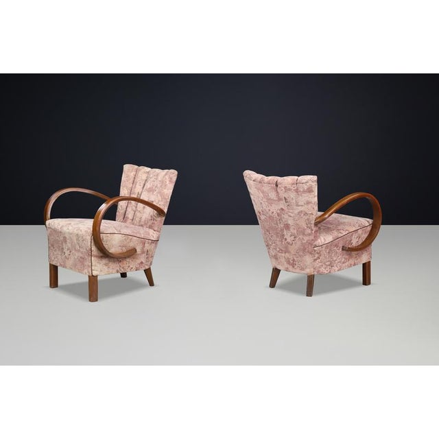 Art Deco Armchairs from Jindřich Halabala, Czechoslovakia, 1940s, Set of 2 For Sale - Image 3 of 11