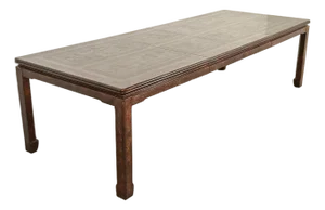 Mario Buatta for John Widdicomb Hollywood Regency Chinoiserie Faux Tortoise Shell Extension Dining Table, Circa 1970s
