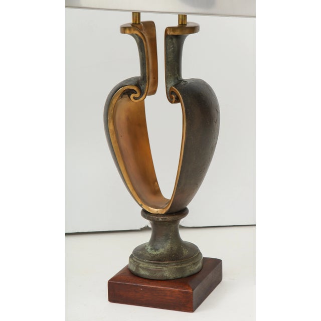 Brutalist 1980s Signed Brutalist Bronze Table Lamps - A Pair For Sale - Image 3 of 13