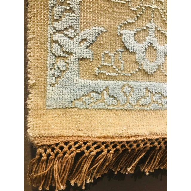 Indian Wool & Silk Carpet, 1982 For Sale - Image 6 of 15