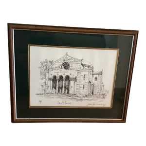 Vintage Architectural Print “Ecglesia Sancti Basilii" by Jack Simmering, Artist Signed