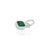 Square Cut Deep Emerald Bezel Set Green Charm Pendant in 18k White Gold For Sale - Image 9 of 16
