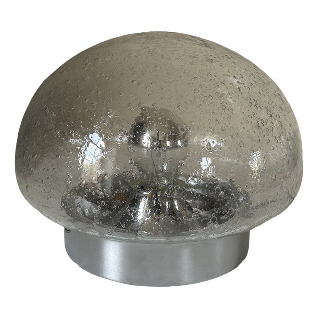 Vintage Glass Table Lamp, 1970s For Sale