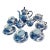 1960s English Traditional Flow Blue Ironstone Tea Set 9 Pcs For Sale