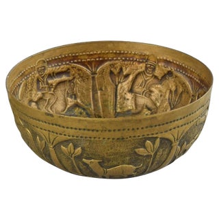 Vintage Brass Bowl, South Eastern Asia, Early 20th Century For Sale