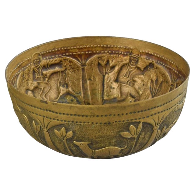 Vintage Brass Bowl, South Eastern Asia, Early 20th Century For Sale