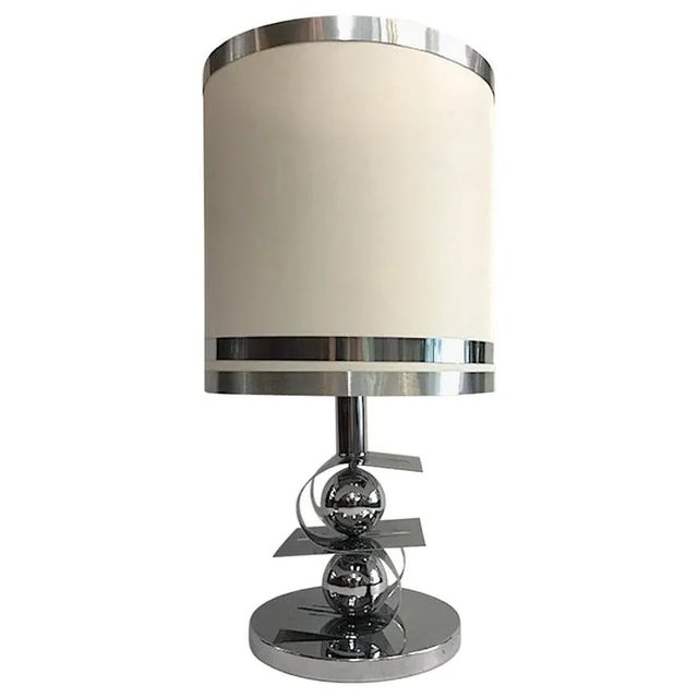 Italian 1970s Sculptural Chrome Table Lamp For Sale - Image 13 of 13