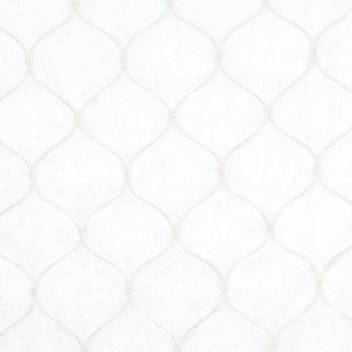 Sample - Schumacher Celena Sheer Embroidery Fabric in Pearl For Sale